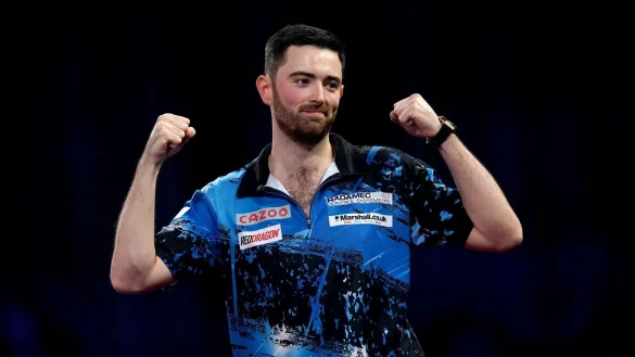 Beim Grand Slam in Wolverhampton war er erfolgreich: Luke Humphries. - &copy; John Walton/PA Wire/dpa