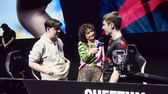 Der deutsche Spieler Cheetiin (r) belegte nach einem spannenden Finale den vierten Platz der Fortnite-WM. - &copy; Epic Games/dpa