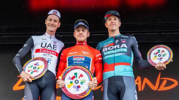 Das Abschlusspodium der Deutschland Tour 2023. - &copy; David Inderlied/dpa