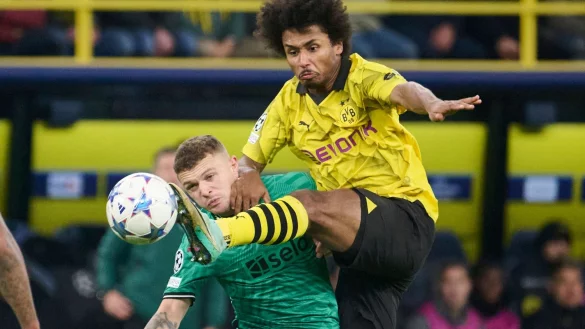 Dortmunds Karim Adeyemi trainierte lieber mit seinem Verein. - &copy; Bernd Thissen/dpa