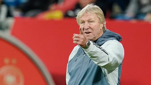 Sieht noch einiges an Arbeit vor sich: Horst Hrubesch gestikuliert. - &copy; Uwe Anspach/dpa