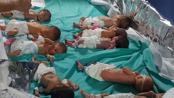 Das Foto zeigt zu fr&uuml;h geborene pal&auml;stinensische Babys im Schifa-Krankenhaus. - &copy; Dr. Marawan Abu Saada/Dr. Marawan Abu Saada/AP/dpa
