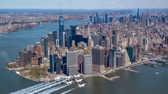 Jahrhundertelang war die Insel Manhattan &uuml;berwachsen von dichtem Wald, in dem Algonkin-Ureinwohner lebten. - &copy; Cory Bush/U.S. Air/Planet Pix via ZUMA Wire/dpa