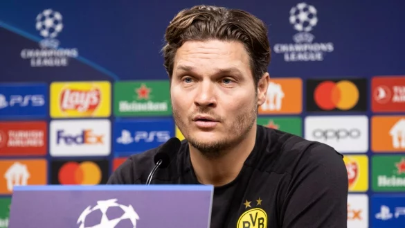 Hat das K&ouml;nigsklassen-Achtelfinale vor Augen: BVB-Coach Edin Terzic. - &copy; Marco Steinbrenner/dpa