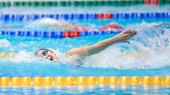 Die deutsche Isabel Gose erschwamm sich den ersten Platz beim Kurzbahn-Weltcup in Berlin. - © Christophe Gateau/Deutsche Presse-Agentur GmbH/dpa