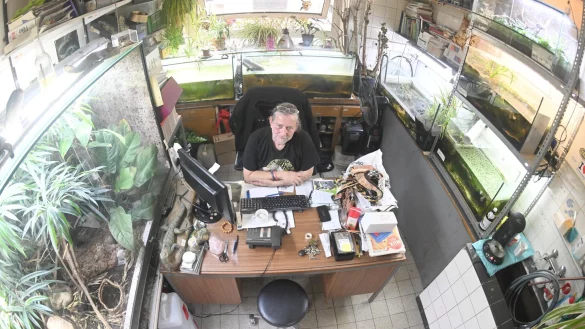 Markus Baur, Fachtierarzt f&uuml;r Reptilien und Stationsleitung, sp&uuml;rt in der Reptilienauffangstation den steigendenden Zulauf. Hohe Energiekosten zwingen viele Reptilienbesitzer, die Tierhaltung aufzugeben. - &copy; Felix H&ouml;rhager/dpa