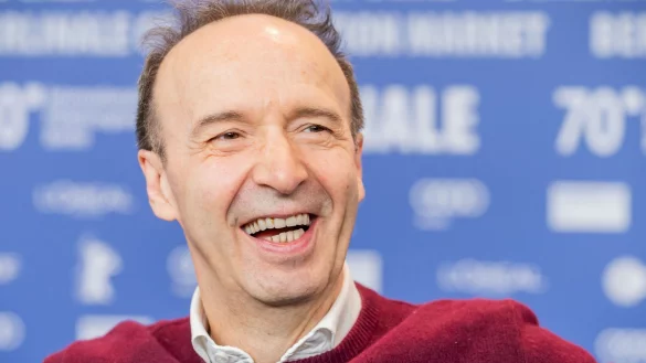 Schauspieler Roberto Benigni auf einer Pressekonferenz der Berlinale. Am 27.10.2022 wird der italienische Komiker, Schauspieler und Filmemacher 70 Jahre alt. - &copy; Michael Kappeler/dpa