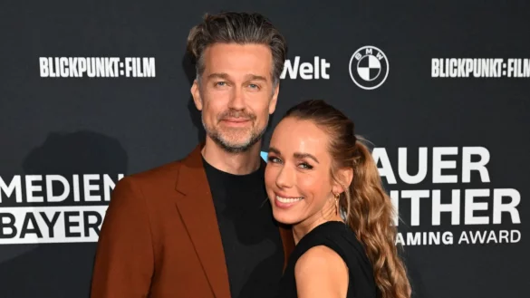Moderatorin Annemarie Carpendale und Schauspieler Wayne Carpendale bei den Medientagen M&uuml;nchen. - &copy; Felix H&ouml;rhager/dpa
