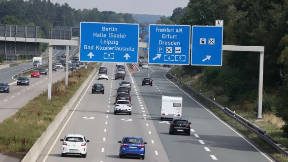 Die A9 am Hermsdorfer Kreuz in Th&uuml;ringen Richtung Berlin. - &copy; Bodo Schackow/dpa