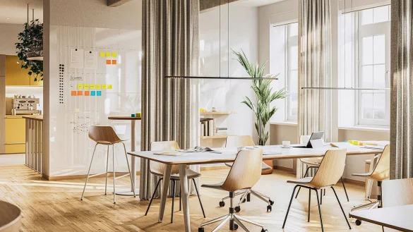 Thonets Formholzstuhl S 661 gibt es in verschiedenen Varianten, neu auch als B&uuml;rodrehstuhl. - &copy; Thonet/dpa-tmn