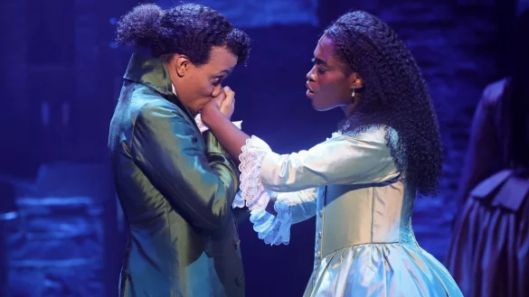 Szene aus dem Erfolgsmusical «Hamilton«, das am 6. Oktober Premiere in Hamburg feiert. - © Ulrich Perrey/dpa