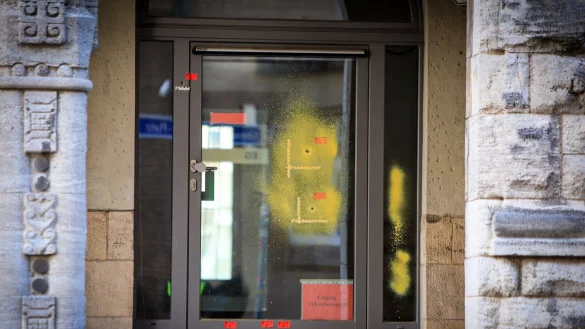 Auf das fr&uuml;here Rabbinerhaus an der Alten Synagoge in Essen sind Sch&uuml;sse abgefeuert worden. - &copy; Justin Brosch/ANC-NEWS/dpa