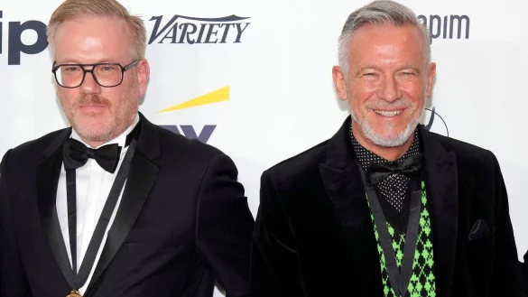 Volker Neuenhoff (l) und Otto Steiner von der deutschen Comedy-Serie &laquo;LOL&raquo; bei den International Emmy Awards. - &copy; Charles Sykes/Invision/AP/dpa