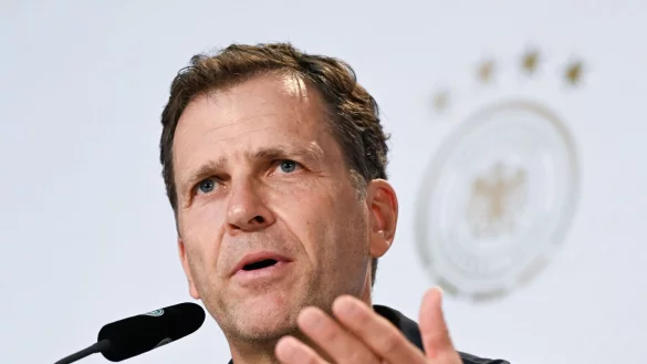 Nationalmannschaftsdirektor Oliver Bierhoff spricht bei einer PK. - &copy; Federico Gambarini/dpa