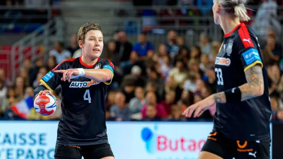 Co-Kapit&auml;nin Alina Grijseels war mit acht Toren beste deutsche Werferin. - &copy; Marco Wolf/dpa