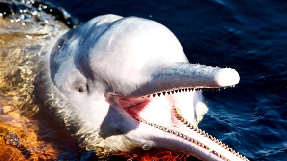 Ein Amazonasdelfin schwimmt im Rio Negro in der N&auml;he von Manaus. - &copy; Jeon Heon-Kyun/EPA/dpa