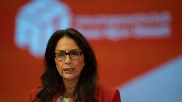Yasmin Fahimi ist Vorsitzende des Deutschen Gewerkschaftsbundes. - &copy; Swen Pf&ouml;rtner/dpa