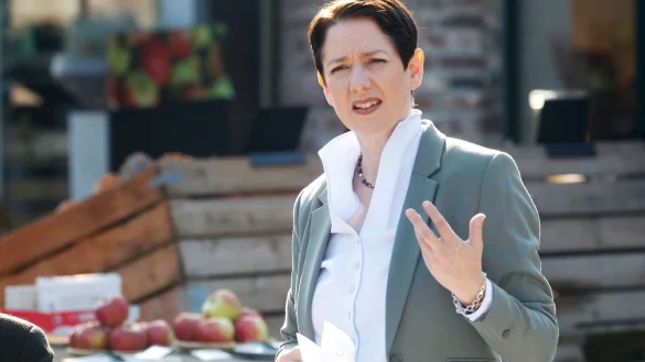 Die nordrhein-westf&auml;lische Landwirtschaftsministerin Silke Gori&szlig;en (CDU) spricht. - &copy; Roland Weihrauch/dpa