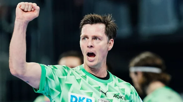 Berlins Hans Lindberg erzielte gegen die Rhein-Neckar L&ouml;wen acht Tore. - &copy; Uwe Anspach/dpa