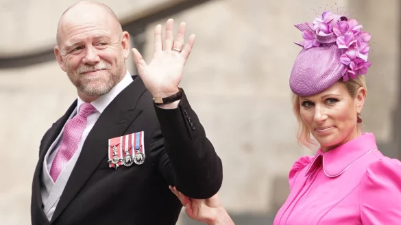 Zara Tindall (r), die Tochter von Prinzessin Anne und Nichte von K&ouml;nig Charles und ihr Ehemann Mike Tindall in London. - &copy; Aaron Chown/PA Wire/dpa