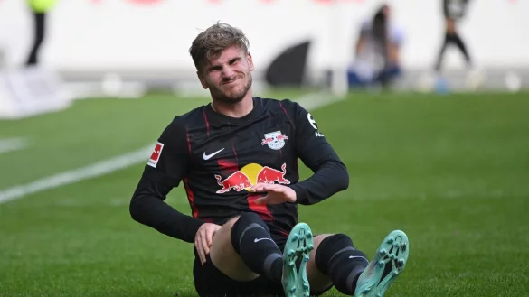 Leipzigs Timo Werner fällt aufgrund eines Infekts für das Pokal-Duell mit dem Hamburger SV aus. - © Torsten Silz/dpa