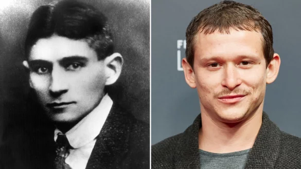 Schauspieler Joel Basman (r,) soll in der geplanten Serie den Dichter Franz Kafka spielen. - &copy; -/Georg Wendt/CTK/dpa/dpa