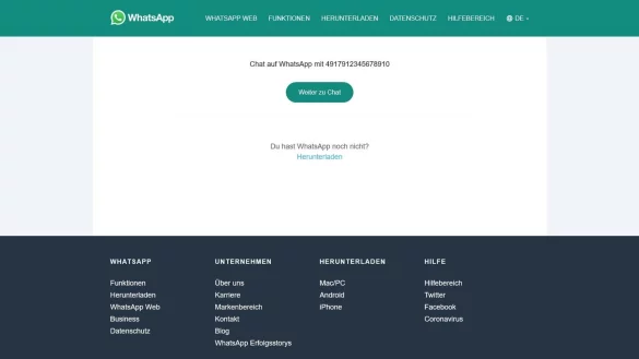&Uuml;ber den Browser zum Whatsapp-Chat - und das ganz ohne Telefonbucheintrag. - &copy; whatsapp.com/dpa-tmn