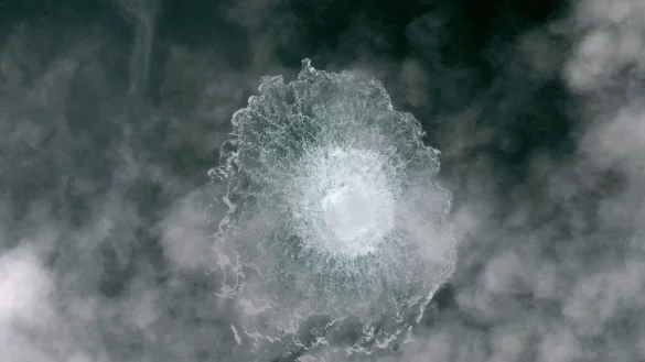 Das Nord Stream 1-Gasleck in der Ostsee, fotografiert von dem Satelliten Pl&eacute;iades Neo. - &copy; -/ESA/dpa