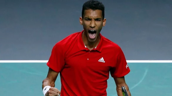 Die Kanadier um Felix Auger Aliassime erreichten das Davis-Cup-Finale. - © Joan Monfort/AP/dpa
