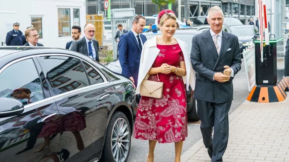 K&ouml;nigin Mathilde und K&ouml;nig Philippe von Belgien in Mainz. - &copy; Andreas Arnold pool/dpa
