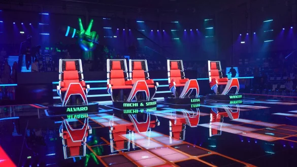 Die Jurorenst&uuml;hle bei "The Voice Kids" - an der Jury wird in der kommenden Staffel keine &Auml;nderung vorgenommen. - &copy; Joerg Carstensen/dpa