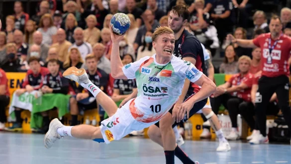 Magdeburgs Gigli Kristjansson erzielte bei der Niederlage gegen GOG zehn Treffer. - © Gregor Fischer/dpa/Archivbild