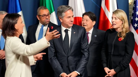 Die Au&szlig;enministerinnen und Au&szlig;enminister der G7-Staaten treffen sich in M&uuml;nster. - &copy; Martin Meissner/POOL AP/dpa