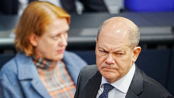 Bundeskanzler Olaf Scholz w&auml;hrend der Generaldebatte der Haushaltswoche. - &copy; Kay Nietfeld/dpa