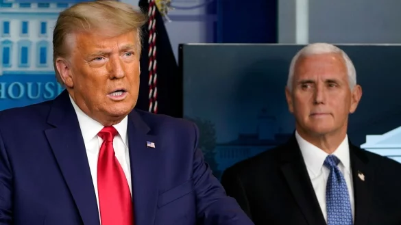 Auch Ex-US-Vize Mike Pence (r) stand im Visier der Angreifer beim Sturm auf das Kapitol. Eine Anklage gegen Ex-US-Pr&auml;sident Donald Trump lehnt er allerdings ab. - &copy; Susan Walsh/AP/dpa/Archiv