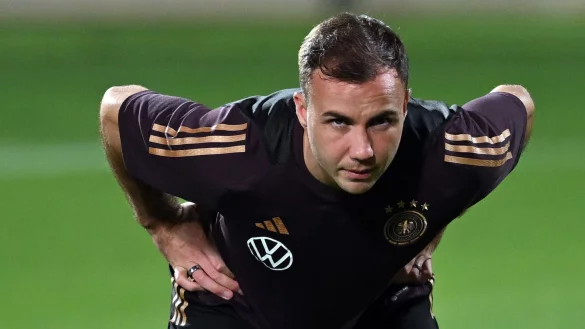 Deutschlands Mario G&ouml;tze beim Training. - &copy; Federico Gambarini/dpa