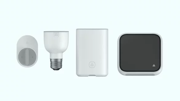 Schalter, Lampe, Router, Display: Alle smart und alle f&uuml;r Matter zertifiziert, wie man am Logo des Standards erkennt. - &copy; CSA/dpa-tmn