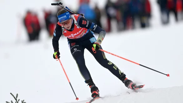 Franziska Preu&szlig; aus Deutschland in Aktion. - &copy; Andreas Schaad/AP/dpa