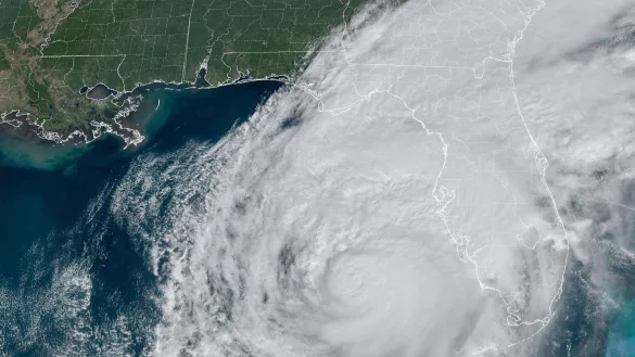 Kurz bevor &laquo;Milton&raquo; auf Land traf, sah der Hurrikan von einem Satelliten aus so aus. - &copy; Uncredited/National Oceanic and Atmospheric Administration/AP/dpa