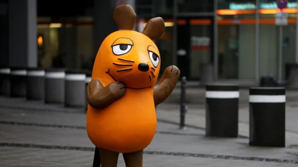 Die beliebte Mausfigur vor dem WDR in K&ouml;ln ist verschwunden. - &copy; Oliver Berg/dpa