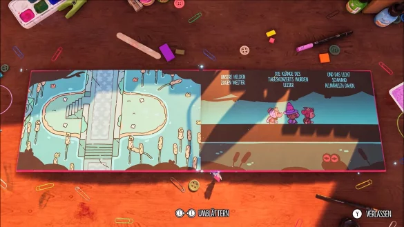 Jot und seine Freunde beginnen ihr Abenteuer bei Sonnenuntergang in der Buchwelt. - &copy; All Possible Futures/dpa-tmn