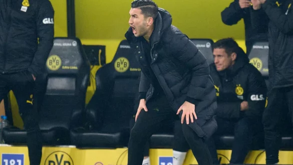 BVB-Coach Sahin war nach dem Remis gegen Hoffenheim bedient - © Bernd Thissen/dpa