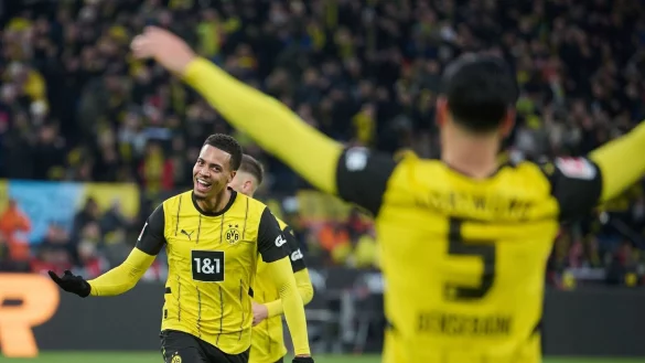 Felix Nmecha ebnete dem BVB mit seinem Tor den Sieg - &copy; Bernd Thissen/dpa