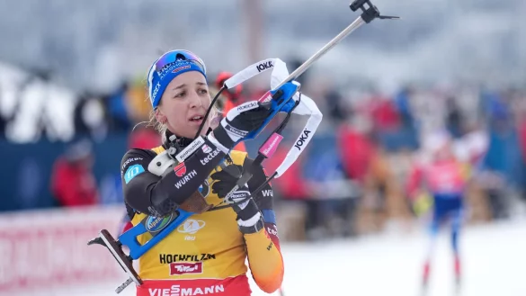 Franziska Preu&szlig; l&auml;uft auch in Frankreich auf das Podest. - &copy; Georg Hochmuth/APA/dpa