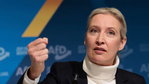 AfD-Chefin Alice Weidel soll ihre Partei als Kanzlerkandidatin in den Bundestagswahlkampf führen. - © Carsten Koall/dpa