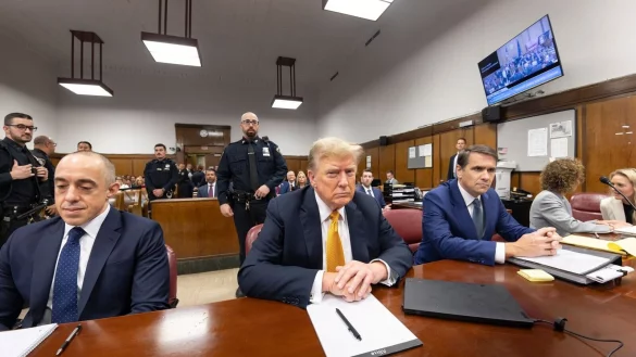 Donald Trump vor Gericht in Manhattan im Mai. - © Justin Lane/Pool EPA/AP/dpa