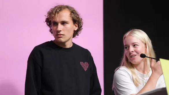 Sie f&uuml;hren die Gr&uuml;ne Jugend nun an - Jakob Blasel und Jette Nietzard - &copy; Sebastian Willnow/dpa