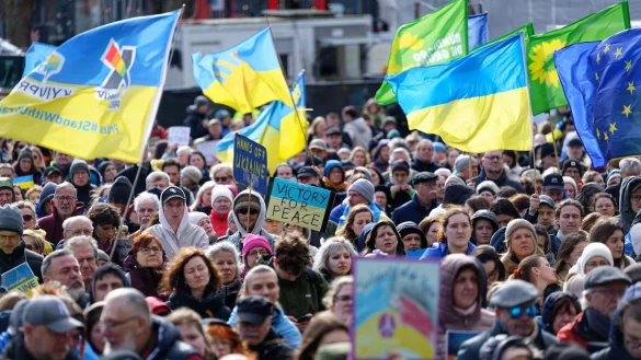 Aus Anlass des 1000. Kriegstags findet in K&ouml;ln eine Solidarit&auml;tsdemonstration f&uuml;r die Ukraine statt (Archivbild). - &copy; Henning Kaiser/dpa