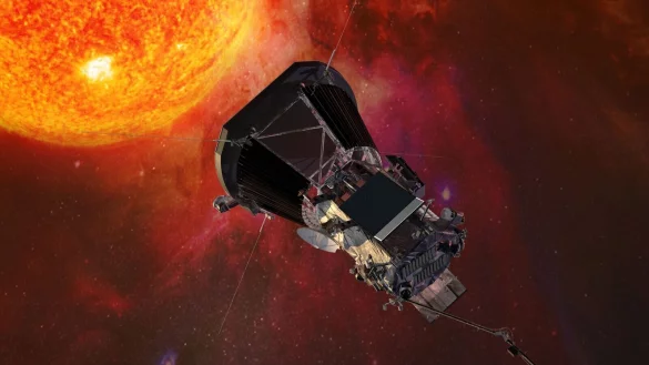Die Sonde «Parker Solar Probe» auf dieser Computergrafik ist 2018 gestartet. (Archivbild) - © Johns Hopkins University Applied Physics Laboratory/NASA/dpa