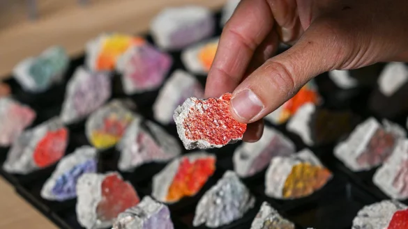 Die Farbe auf den Mauer-Steinen wird neu aufgetragen. - &copy; Jens Kalaene/dpa